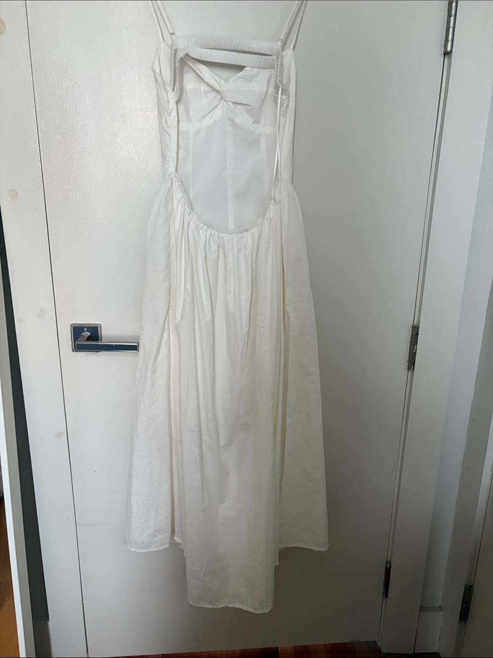 White Spaghetti-Strap Maxi Dress with Twist Front - Picture 2 of 2